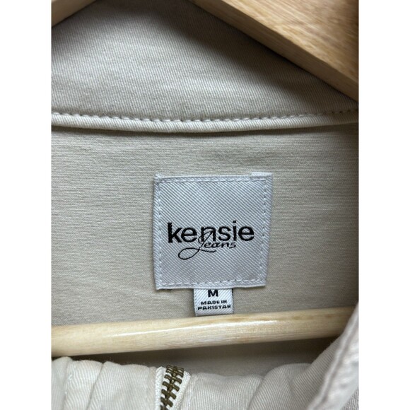 Kensie Jeans Womens Medium Military Cadet Cargo Utility Jacket Pockets Zip Close - Picture 2 of 7